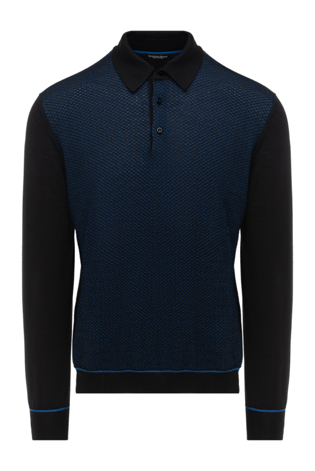 Stefano Ricci long-sleeve polo shirt in blue textured knit
175818 - photo 1