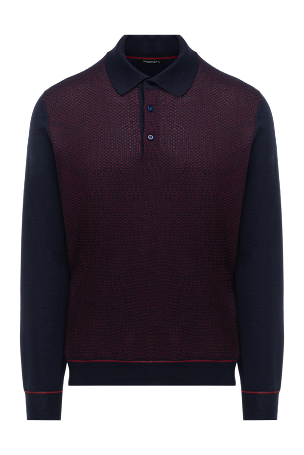 Stefano Ricci men's long-sleeve polo shirt in dark blue with a burgundy pattern
175824 - photo 1
