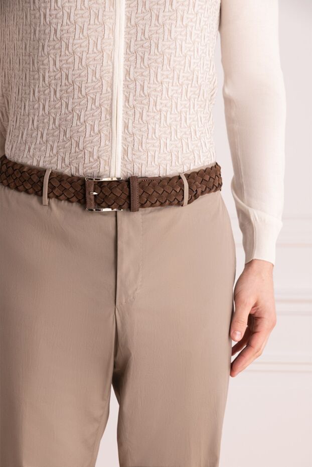 Cesare di Napoli braided brown suede belt with metal buckle
 175847 - photo 3