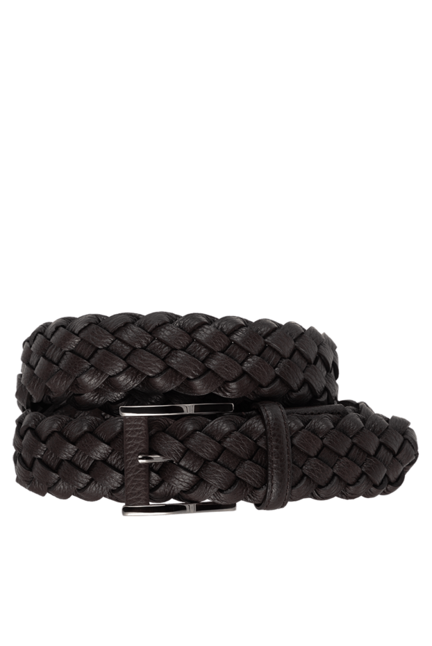 Cesare di Napoli men's classic brown braided leather belt 175870 - photo 1