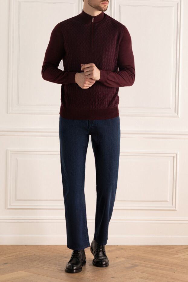 Cesare di Napoli troyer burgundy cashmere textured pattern
 175934 - photo 2