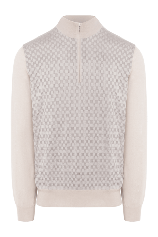 Cesare di Napoli cashmere and silk troyer beige for men 175935 - photo 1