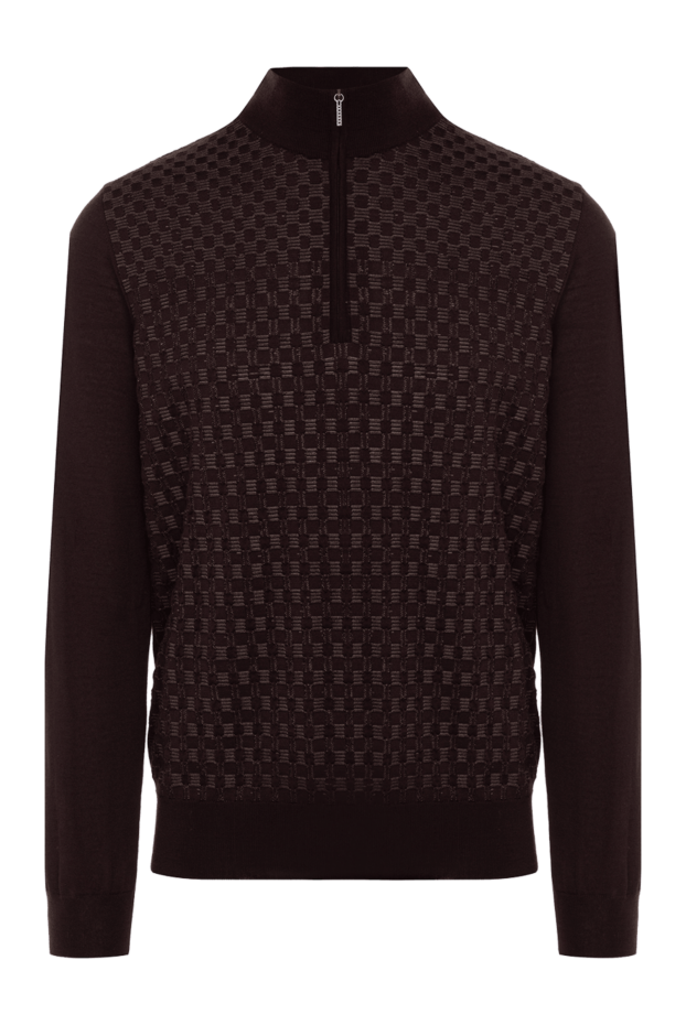 Cesare di Napoli тройер из кашемира и шелка коричневый мужской 175936 - фото 1