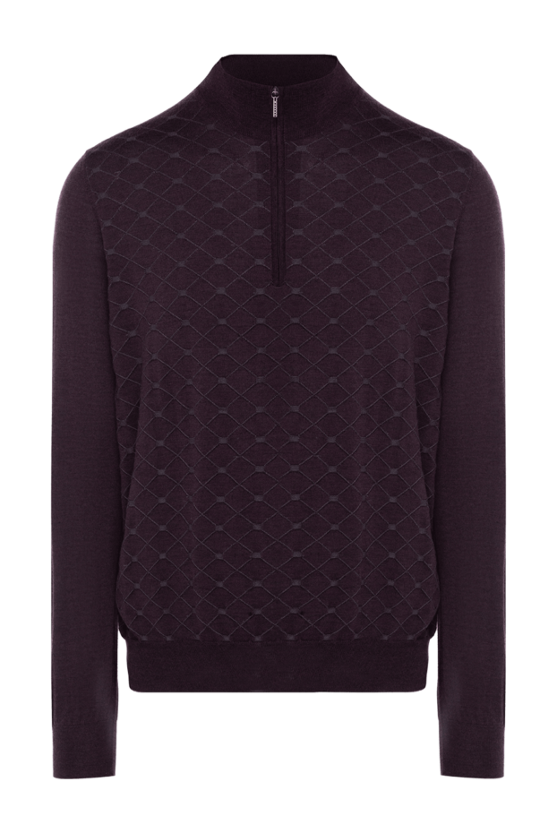 Men's burgundy cashmere and silk trouser with a zipper
- photo 1