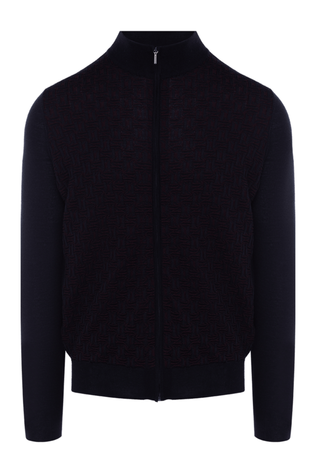 Cesare di Napoli premium cashmere and silk cardigan in dark blue with a zippered pattern
175946 - photo 1
