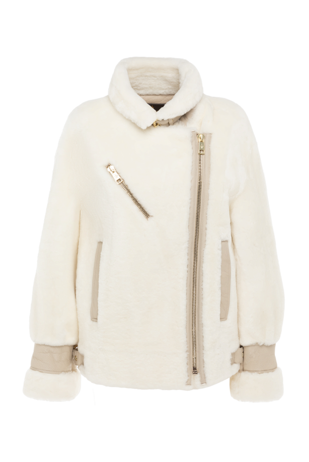 Nicole Benisti fur and polyester jacket for women white 175954 - photo 1