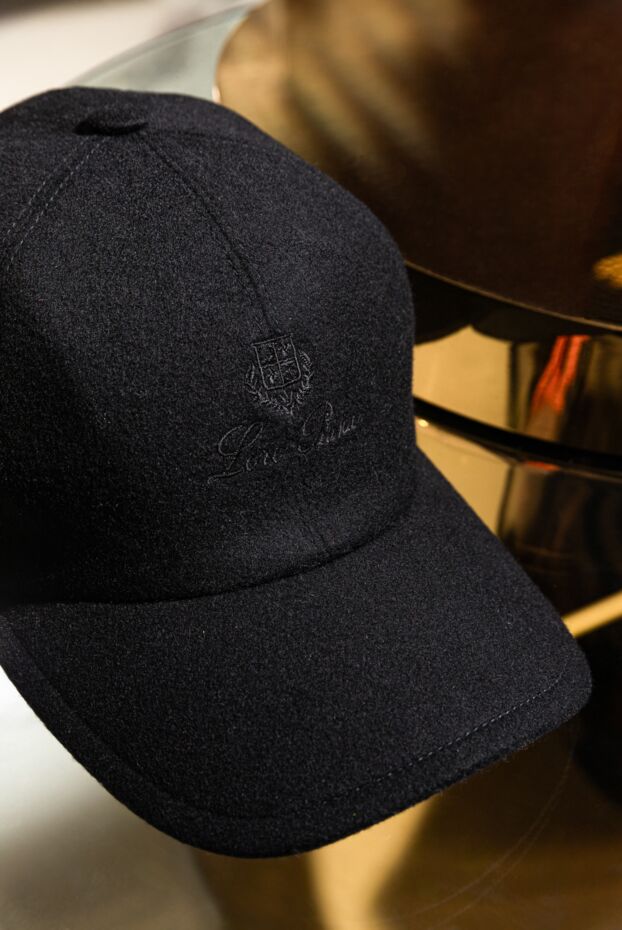 Loro Piana men's soft cashmere baseball cap in black
 176010 - photo 2