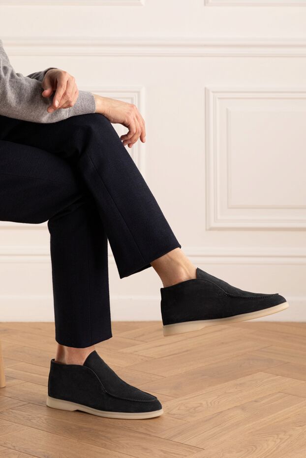 Nubuck loafers blue women - photo 2