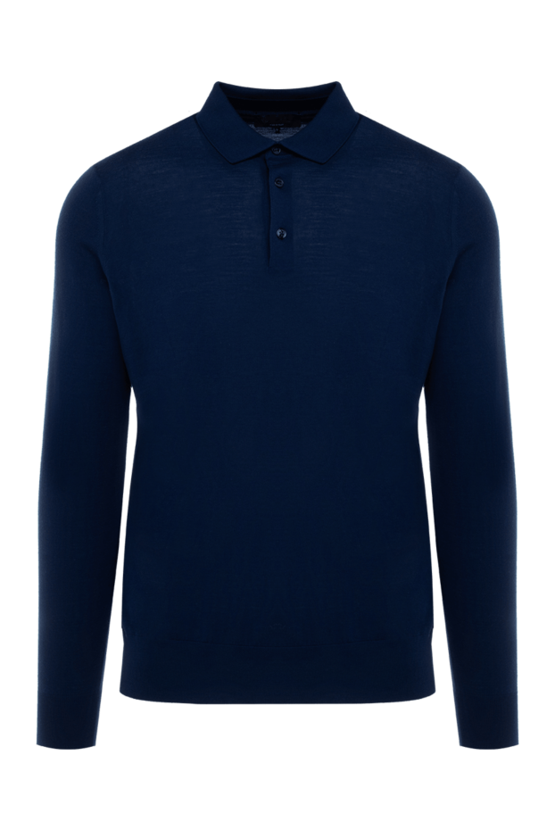 Loro Piana men's blue wool long sleeve polo shirt 176082 - photo 1