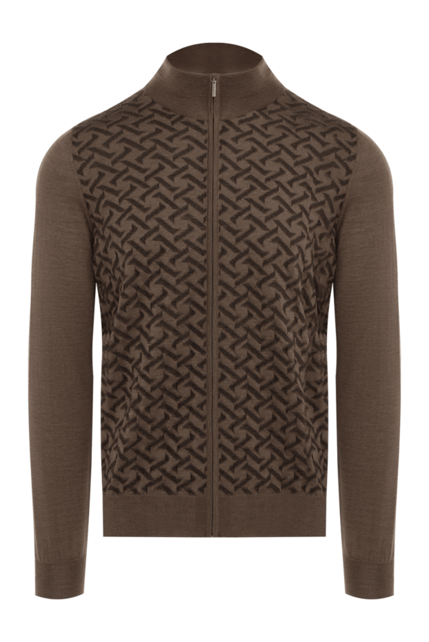 Cesare di Napoli brown cashmere and silk cardigan for men 176101 - photo 1