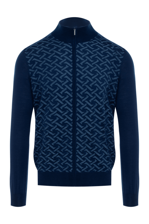 Cesare di Napoli stylish men's cashmere and silk cardigan with a geometric pattern
176103 - photo 1