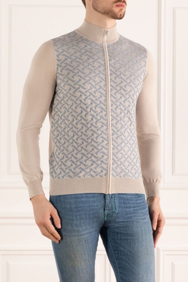 Cesare di Napoli cashmere and silk cardigan for men in white 176104 - photo 3