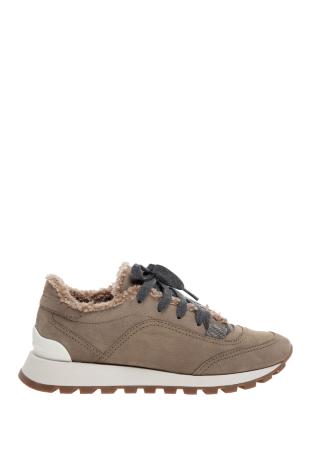 Brunello Cucinelli beige leather sneakers for women 176111 - photo 1