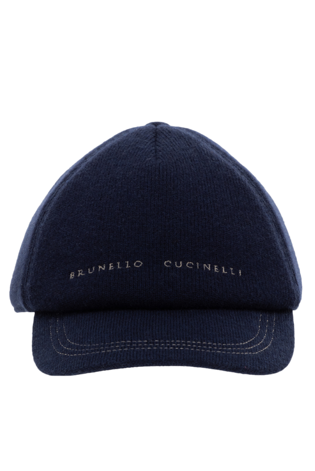 Brunello Cucinelli кепка из кашемира синяя мужская 176118 - фото 1