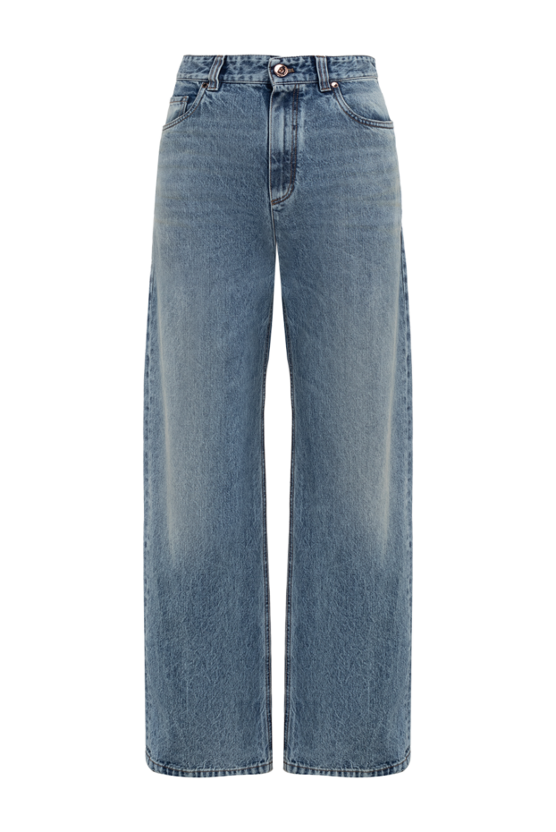 Brunello Cucinelli джинсы из хлопка синие женские 176147 - фото 1