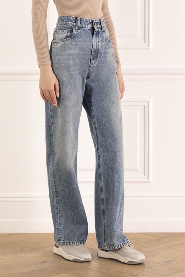 Brunello Cucinelli әйелдерге арналған көк мақта джинсы 176147 - фото 3