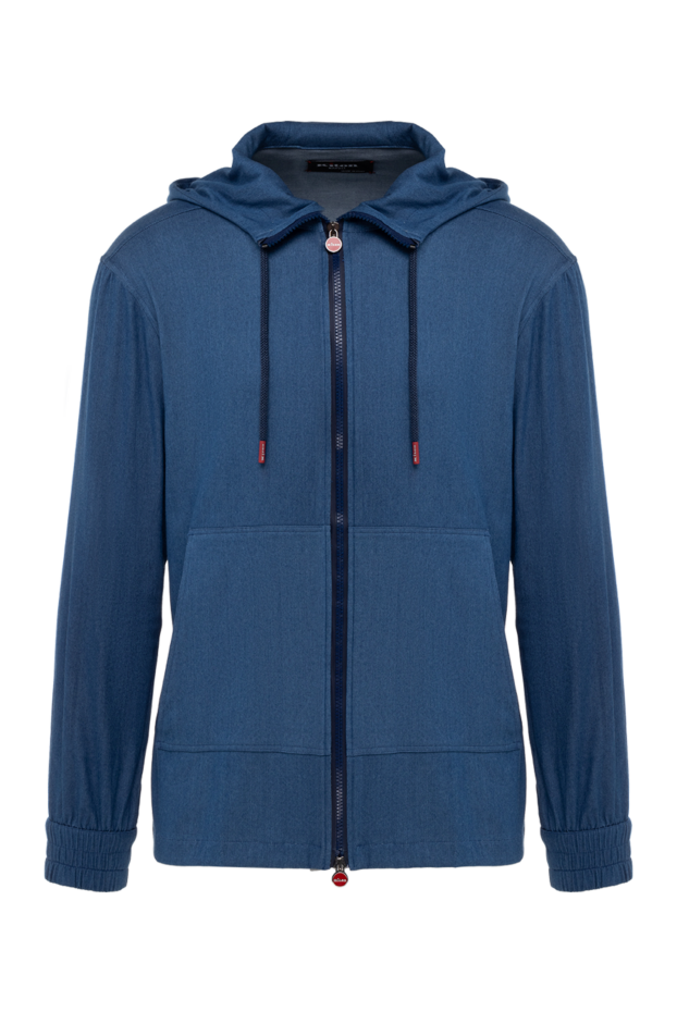 Kiton кофта спортивная из хлопка и эластана голубая мужская 176178 - фото 1