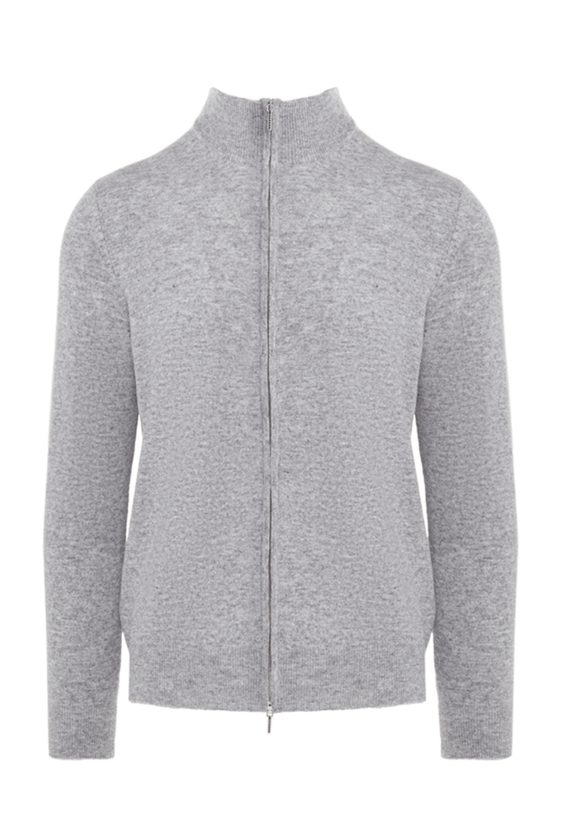 Cesare di Napoli gray wool and cashmere cardigan for men 176225 - photo 1
