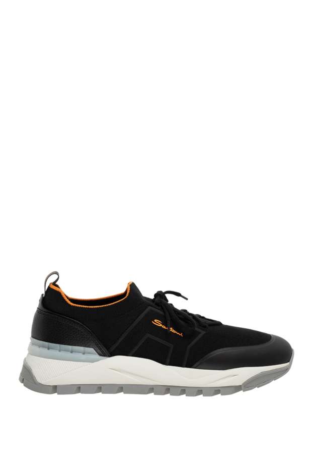 Santoni black polyamide and elastane sneakers for men 176242 - photo 1
