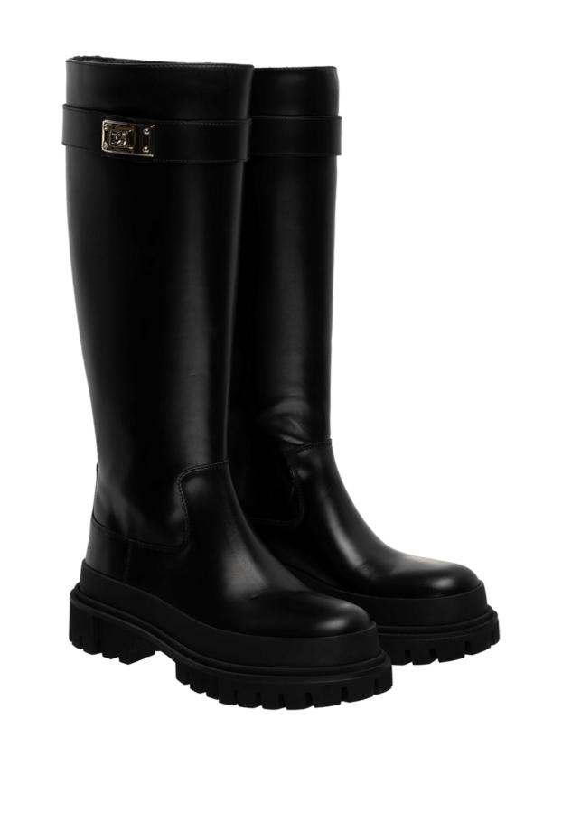 Dolce & Gabbana сапоги из телячьей кожи женские черные 176264 - фото 3