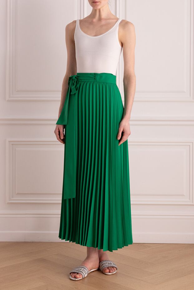 Green polyester skirt for women - photo 2