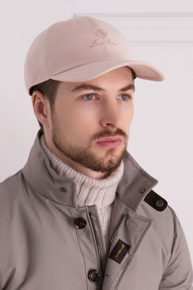 Loro Piana кепка из кашемира мужская розовая 176410 - фото 2