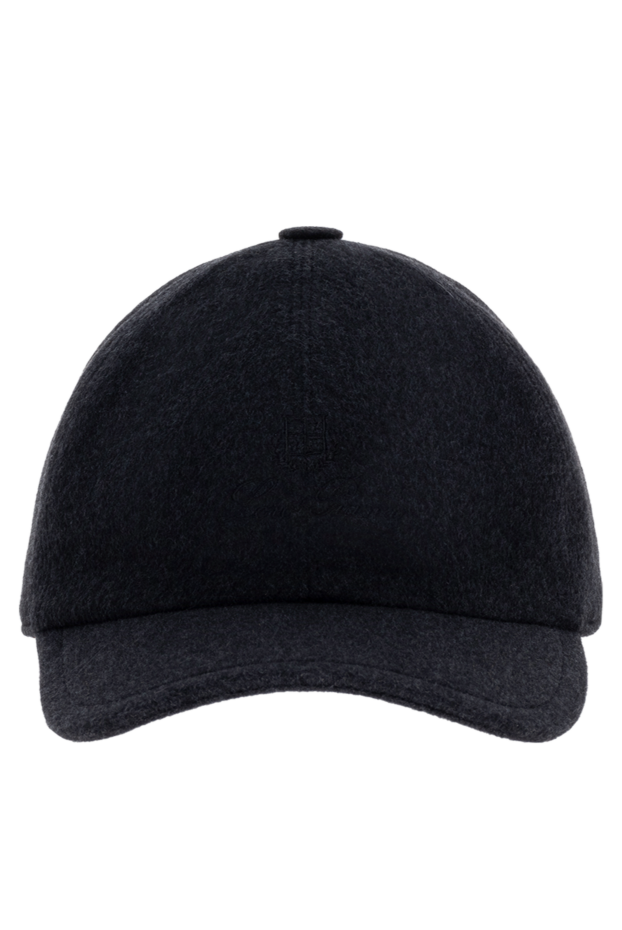 Loro Piana теплая бейсболка классической формы из плотного кашемира мужская серая 176411 - фото 1