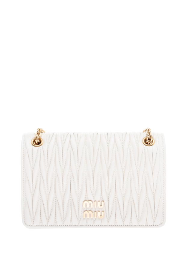 Miu Miu әйелдердің былғары сөмкесі ақ 176436 - фото 1