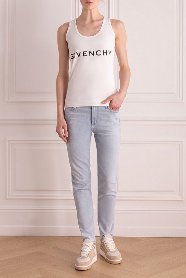 Givenchy әйелдерге арналған ақ мақтадан және эластаннан жасалған футболка 176453 - фото 2