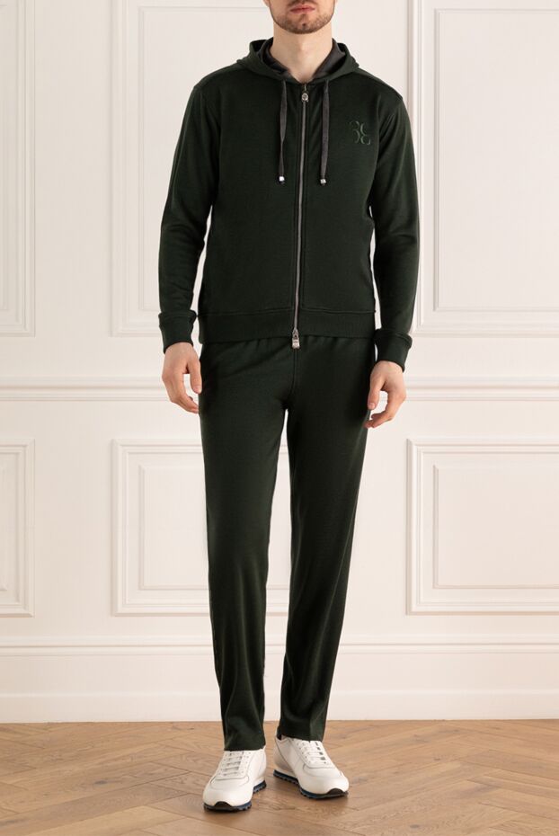 Billionaire men's green suit with a hoodie and trousers made of soft knitwear
 176467 - photo 2