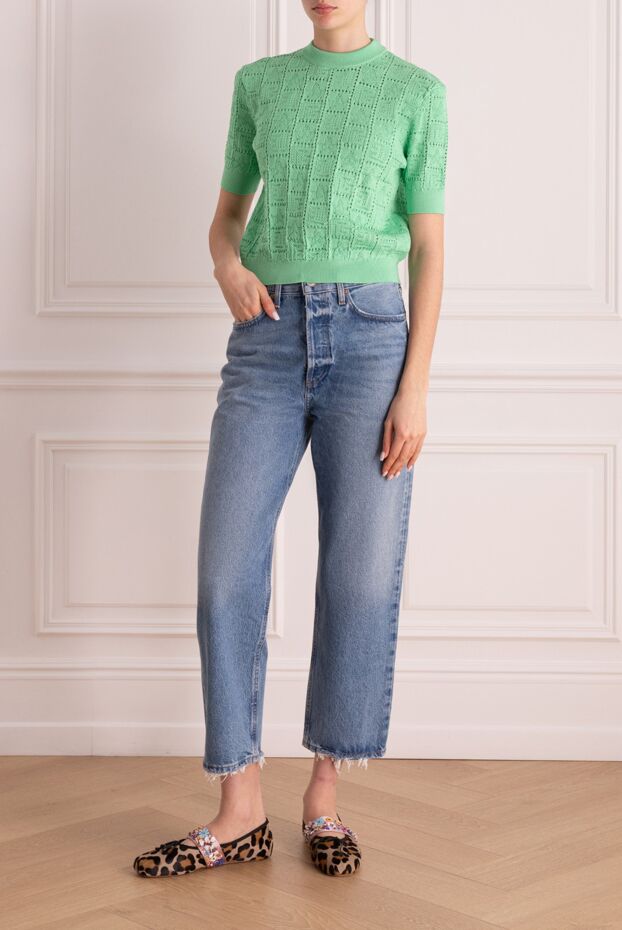 Balmain viscose and polyester jumper for women green 176480 - photo 2
