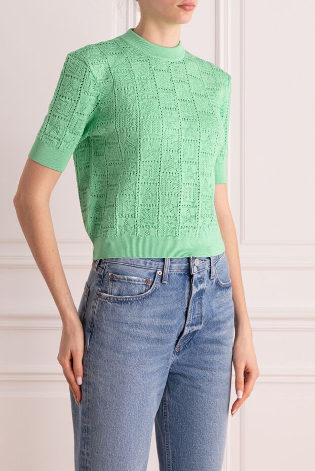 Balmain viscose and polyester jumper for women green 176480 - photo 3
