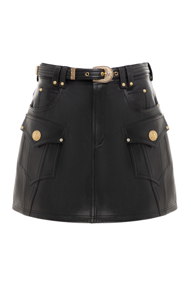 Balmain юбка из гладкой кожи с поясом и объемной фурнитурой в стиле рок-шик
176483 - фото 1
