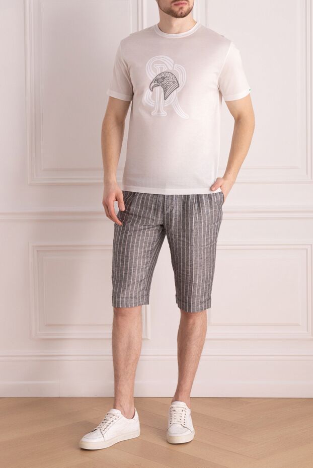 Stefano Ricci men's white t-shirt with the image of an eagle head 176529 - photo 2