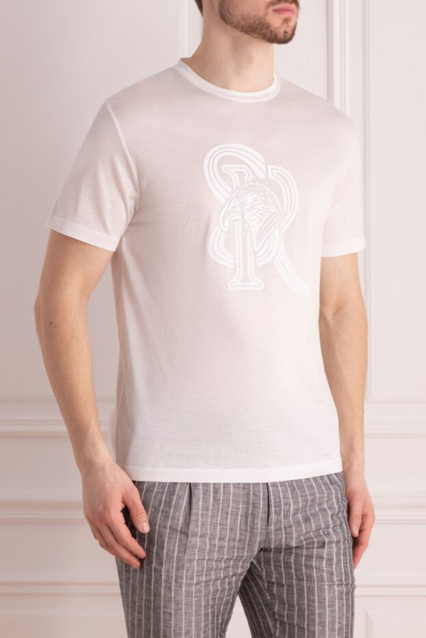 Stefano Ricci men's white t-shirt with the image of an eagle head 176529 - photo 3