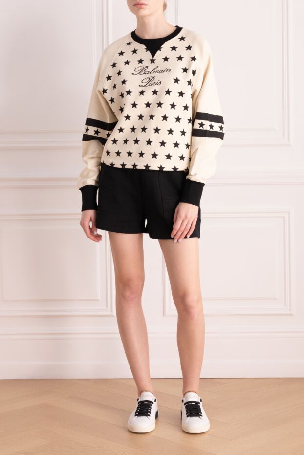 Long Sleeve Sweatshirt with Star Print and Logo - photo 2