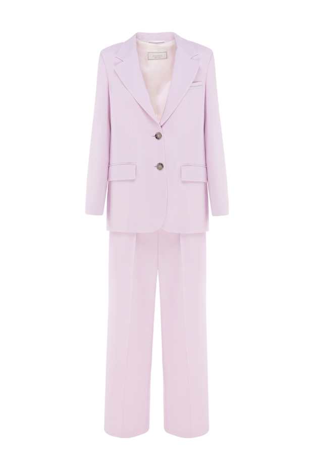 An elegant women's viscose trouser suit in a delicate lavender shade - photo 1