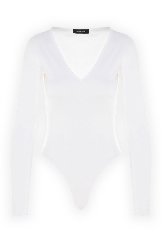 Fabiana Filippi women's white silky viscose bodysuit 176866 - photo 1