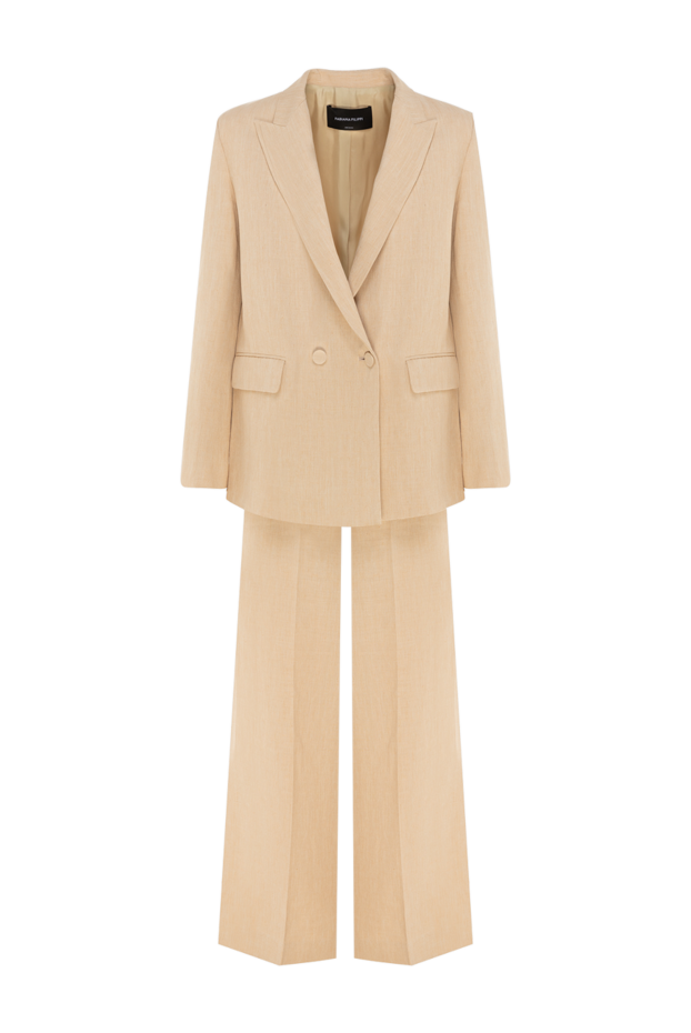 Fabiana Filippi women's summer beige linen blend suit with lining 176871 - photo 1