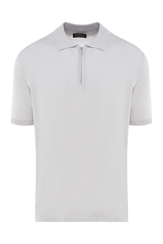 Cesare di Napoli men's zipped polo shirt, solid gray silk
176886 - photo 1
