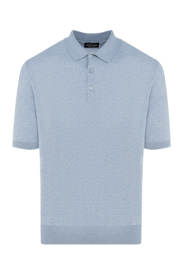 Cesare di Napoli men's light blue cotton polo shirt with buttons 176914 - photo 1
