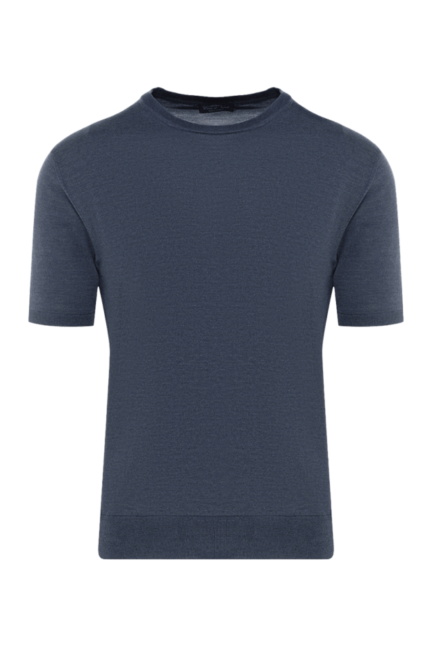 Cesare di Napoli short sleeve silk jumper for men blue 176939 - photo 1