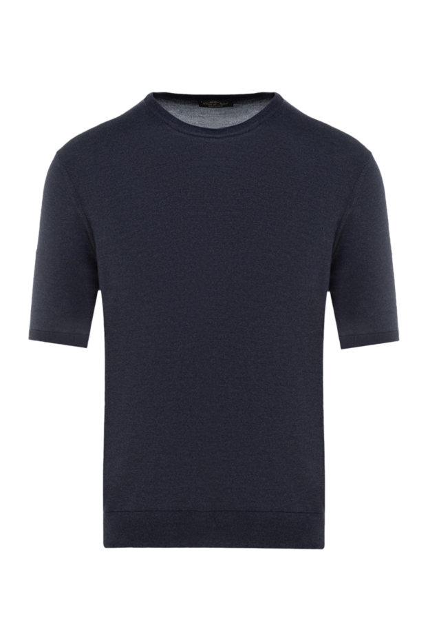 Cesare di Napoli men's grey-blue short-sleeved jumper made of soft, lightweight fabric 176941 - photo 1