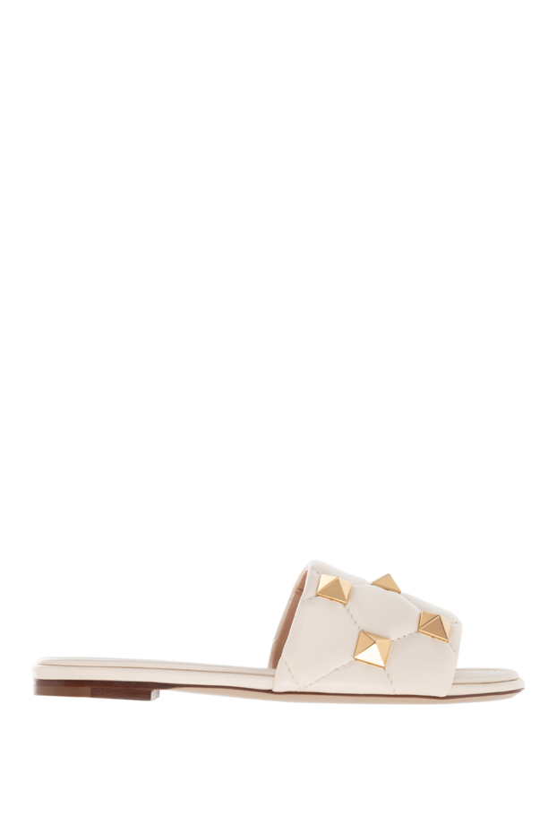 Valentino women's white genuine leather slippers 176978 - photo 1