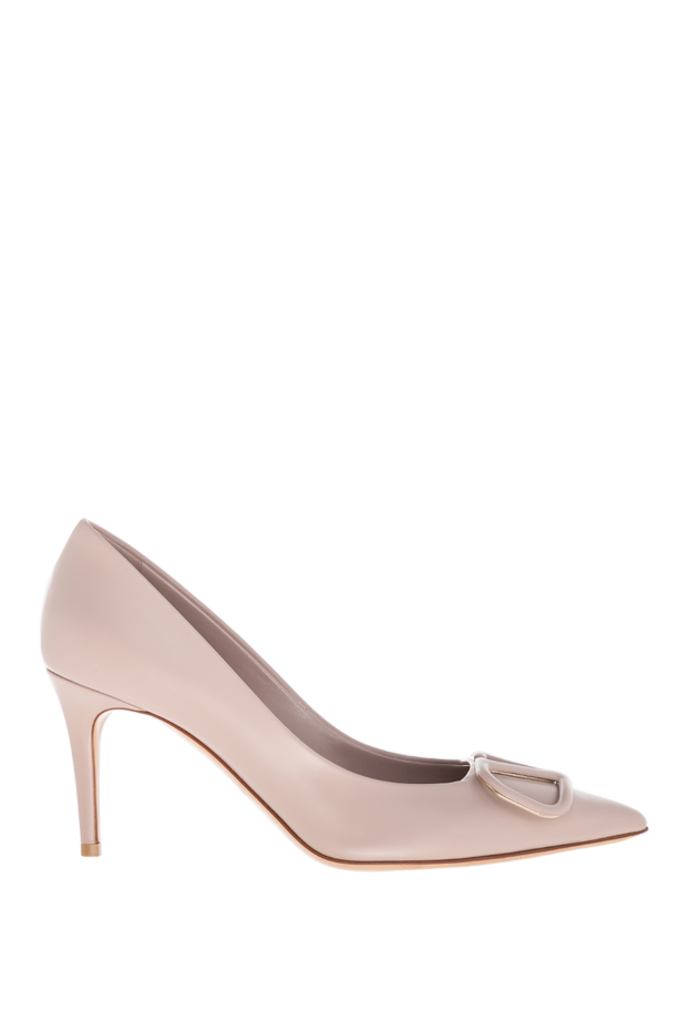 Valentino бежевый былғары стилетто сәндік тоғасы бар өкшесі 176980 - фото 1