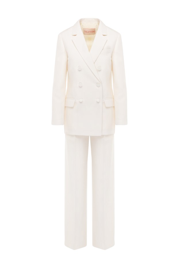Valentino костюм с брюками из шерсти и шелка женский белый 176995 - фото 1
