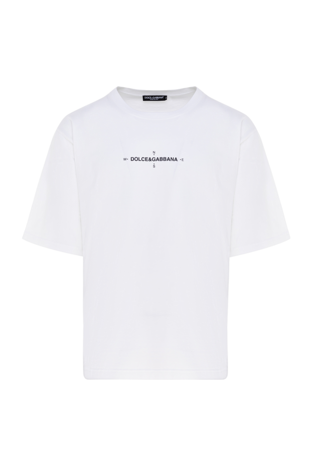 Dolce & Gabbana футболка хлопковая белая с графическим декором на спине
177106 - фото 1
