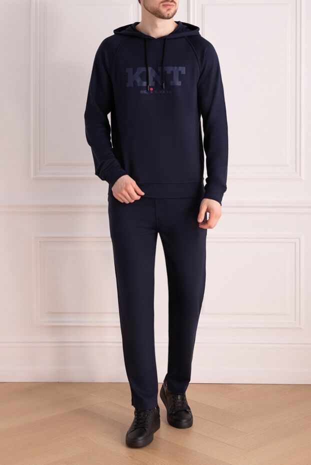 Kiton ерлерге арналған көк түсті вискозды және эластаннан жасалған жүру костюмі
 177168 - фото 2