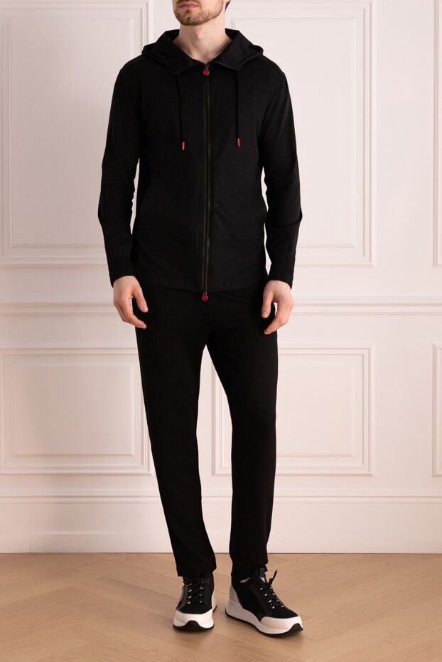 Black cotton hoodie with contrasting hardware
 - photo 2