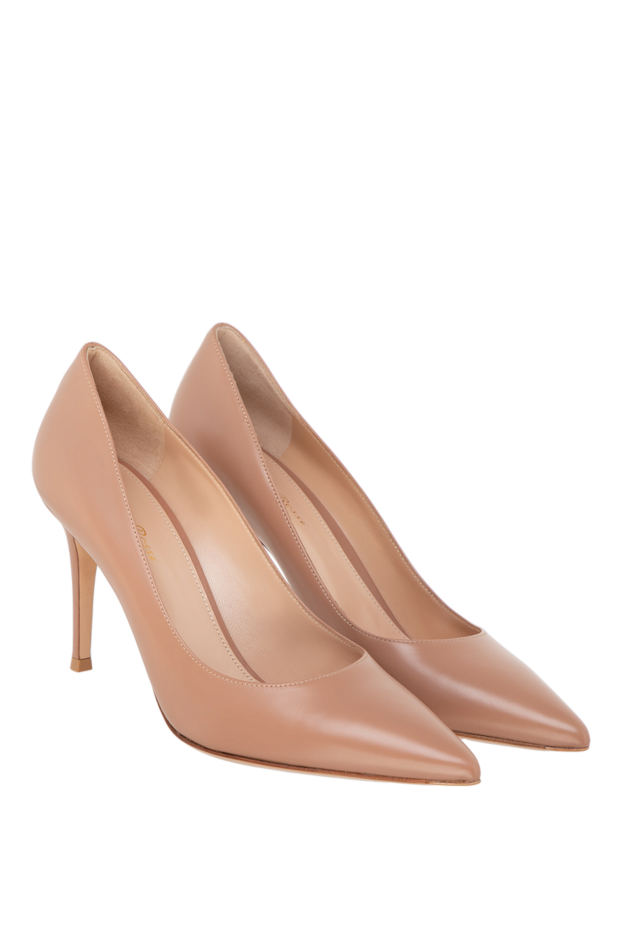 Gianvito Rossi elegant nude leather pointed toe shoes 177177 - photo 3